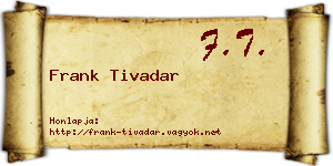 Frank Tivadar névjegykártya